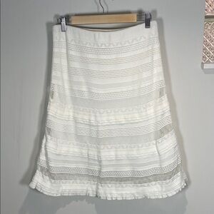 Marc Cain White Textured A-Line Skirt